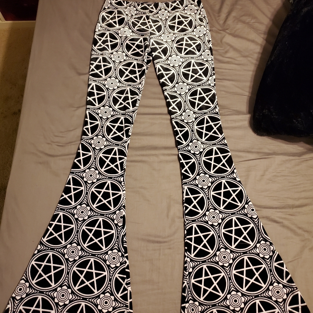 Killstar Pentagram Bell Bottoms